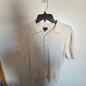 J. Crew Men's Light Cream Polo Shirt